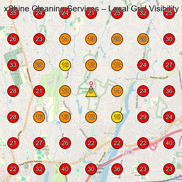 xShine Cleaning Services GeoGrid visibility map for House Cleaning Service in None